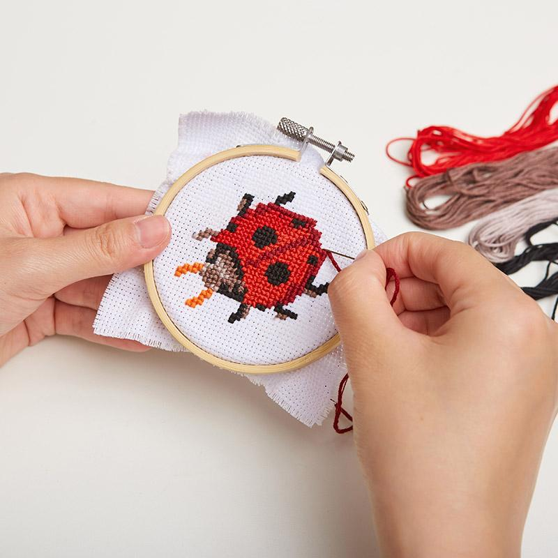 Mini Cross Stitch Lady Bug