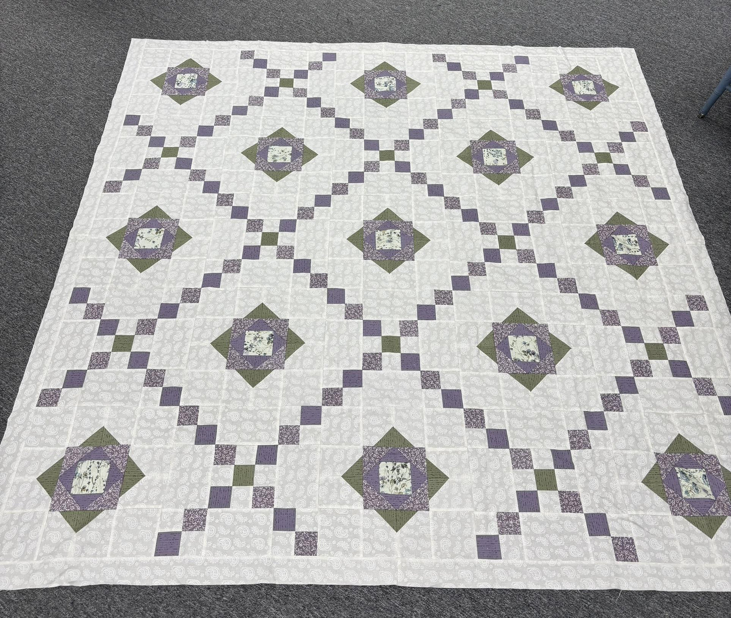 Lavender Irish Chain Quilt Top