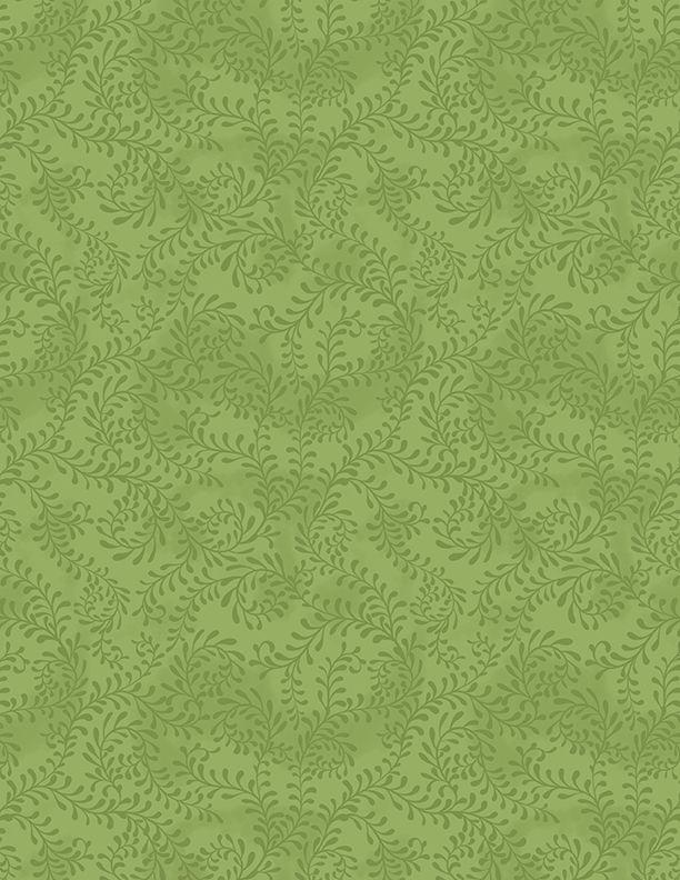 Swirling Leaves Green - 2 yd precut