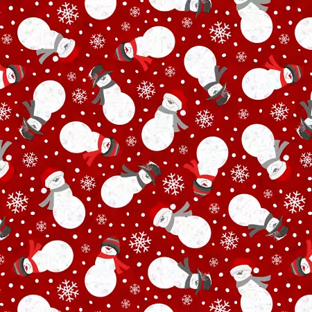 Blizzard Fun - Red Tossed Snowmen