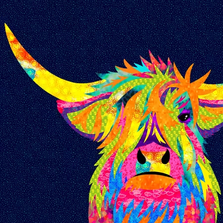 Hamish the Highland Cow Collage Panel