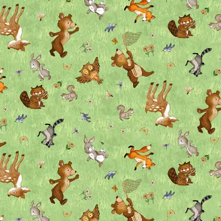 Happy Campers Green Frolicking Friends