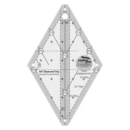 Creative Grids Quilt Ruler 60 Degree Tiny Diamond
