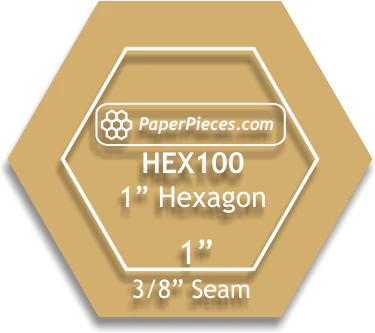 1" Hexagons (⅜" Seam with Marking Holes)