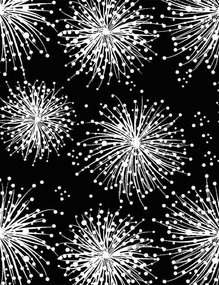 Inked Dandelion Puffs on Black