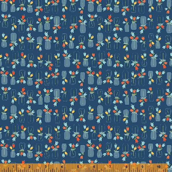 Forget-Me-Not Navy Flower Jars