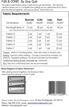 Fun & Done Zip Strip Quilt Pattern