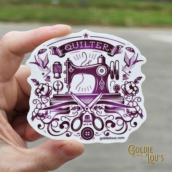 Purple Sewing Machine Sticker