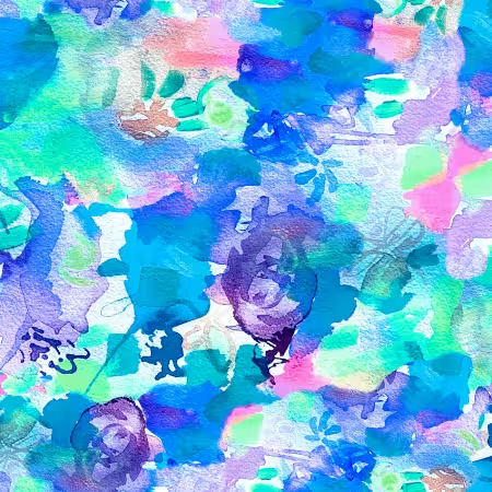 Sunset Meadow Dark Blue Watercolor
