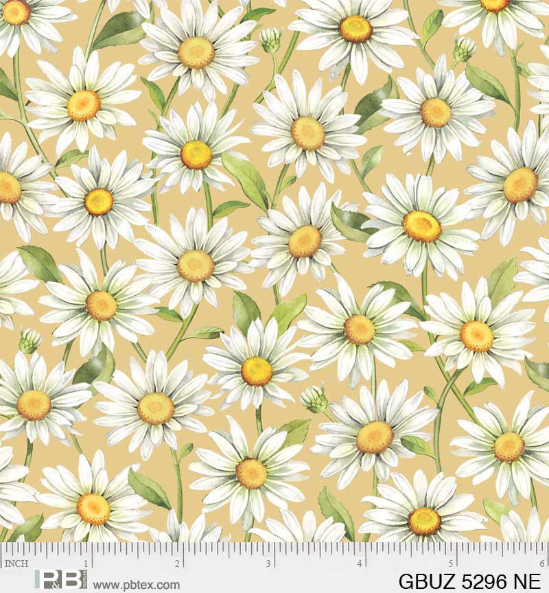 Garden Buzz Dasies on Tan