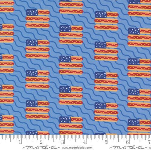 Play Ball Sky Top Dog Americana Hotdogs Flags Stripe