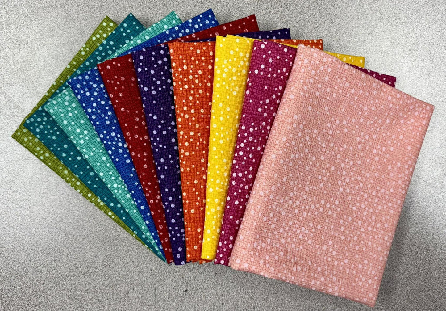 Dotty Thatched Fat Quarter Bundle of 10