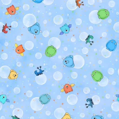 Space Monsters - Light Blue Monster Bubbles
