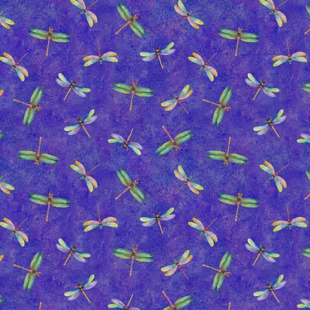 Lily Pond - Dark Purple Dragonflies