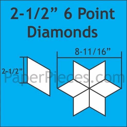 2-1/2" 6 Point Diamonds (50 pieces)
