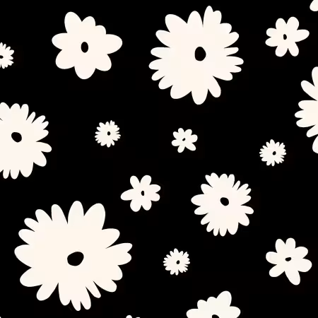 Monochrome Muse Ebony & Porcelain Large Daisies