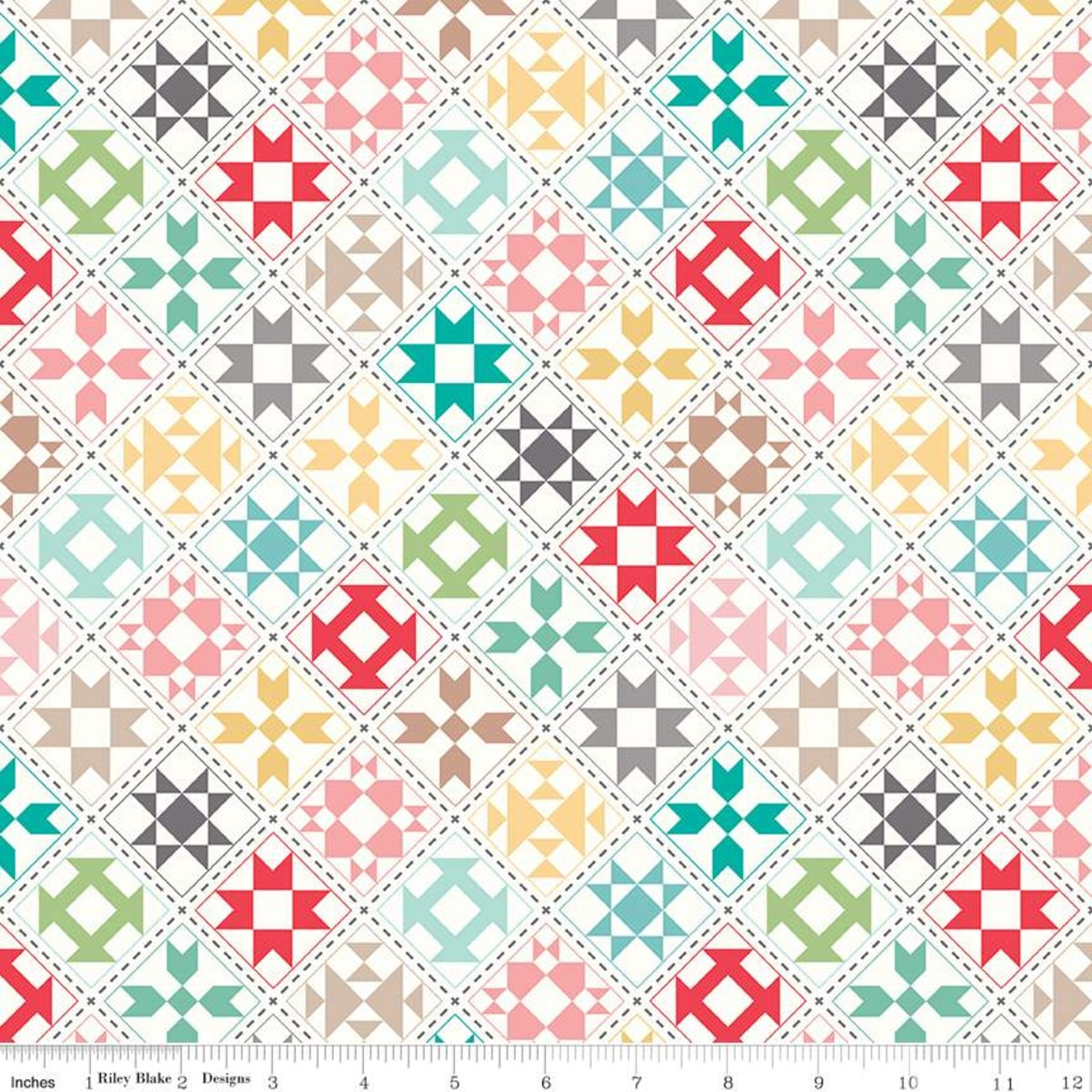 My Happy Place Quilt Blocks - 58" Wide