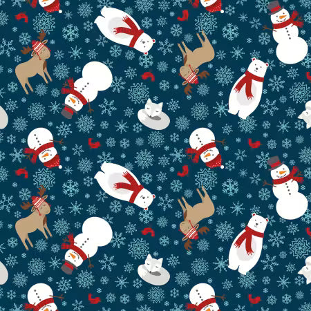 A Perfect Winter Navy Main Print