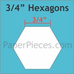 3/4" Hexagons: Small Pack 125 count