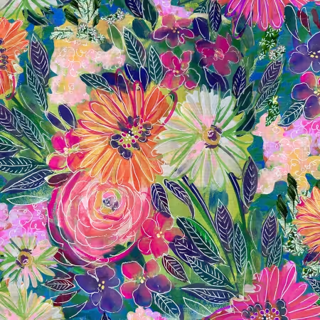 Sunset Meadow Sketchy Floral