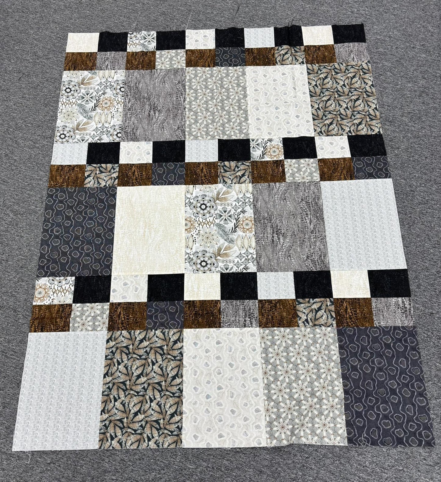 Nature Checkers Quilt Top