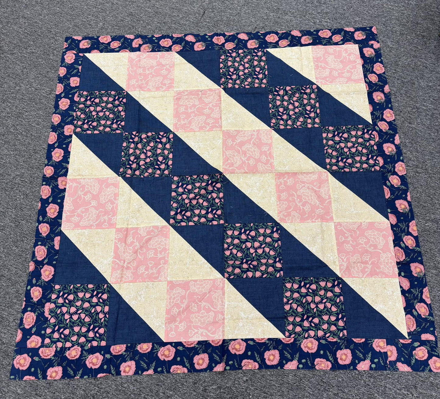 Roses Throw Quilt Top