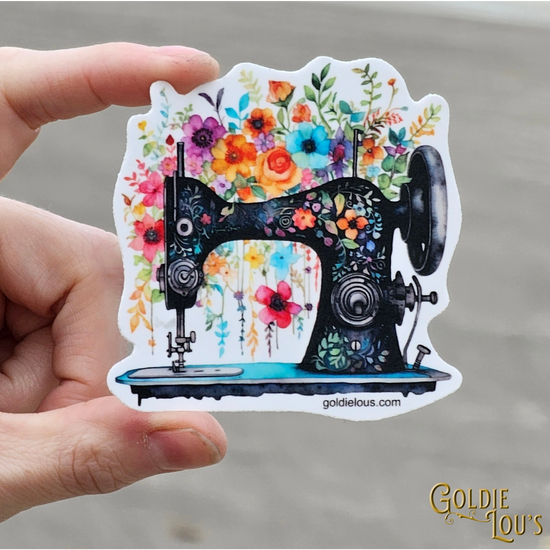 Floral Sewing Machine Featherweight Sticker