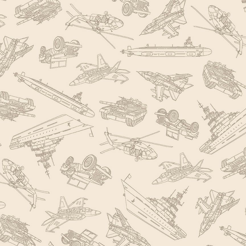 Military Convoy on Cream