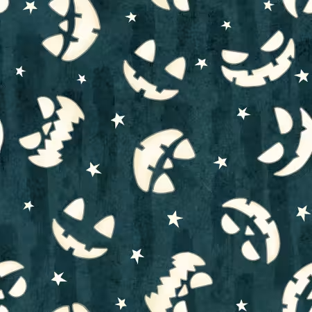 Ghosts In The Graveyard Dark Gray Jack-o-Lantern Faces (Glow in the Dark)