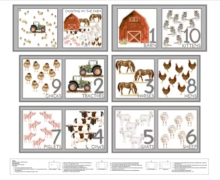 Little Seedlings Farm Counting Book Panel