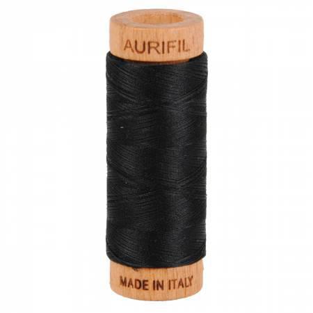 Aurifil Mako Cotton Thread Solid 80wt 300yds Black