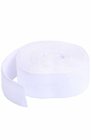 Fold Over Elastic White