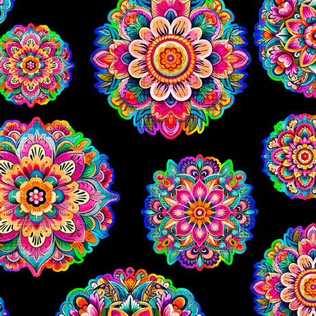Jubilee Mandalas Black Minky