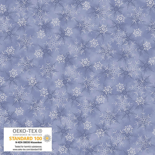 We Love Christmas - Small Snowflakes Light Blue-SilveR