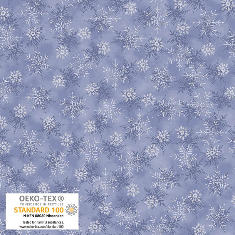 We Love Christmas - Small Snowflakes Light Blue-SilveR