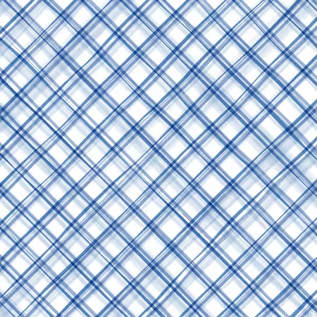 Country Poetry Hand Drawn Gingham Blue