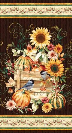 Fall Into Autumn Brown Harvest Panel 24"