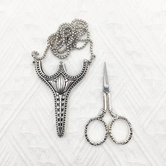 Vintage Style Scissors with Sheath and Necklace Chain