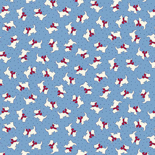 Aunt Grace Scottie Dogs Blue