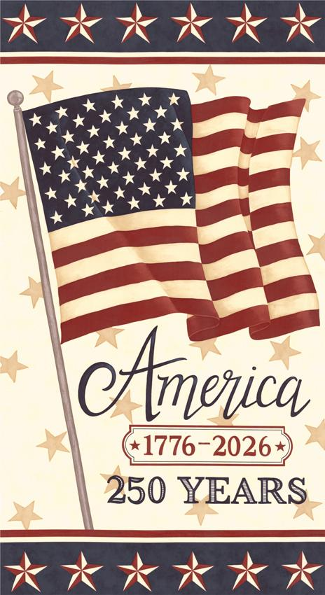 America 250th Anniversary Panel 24" x 44"