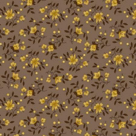 Scrap Basket Taupey Gray Blossom Sprays