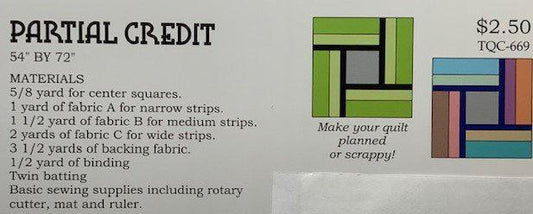 Partial Credit Quilt Pattern