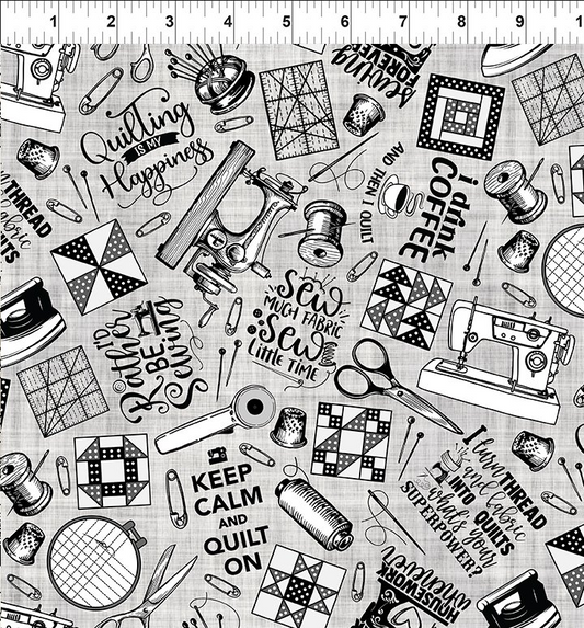 Sketchbook Prints - Taupe Sewing