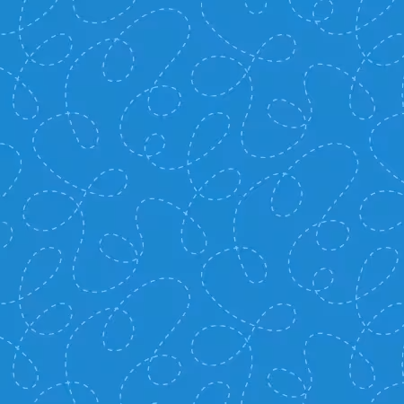 One Stitch Two Stitch - Stitched Curlicues Electric Blue