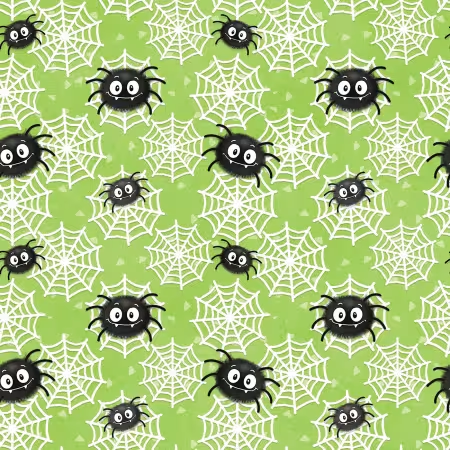Moonlight Mischief Glow - Green Spider and Web