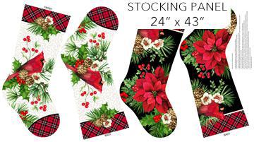 Cardinal Christmas Stockings Panel