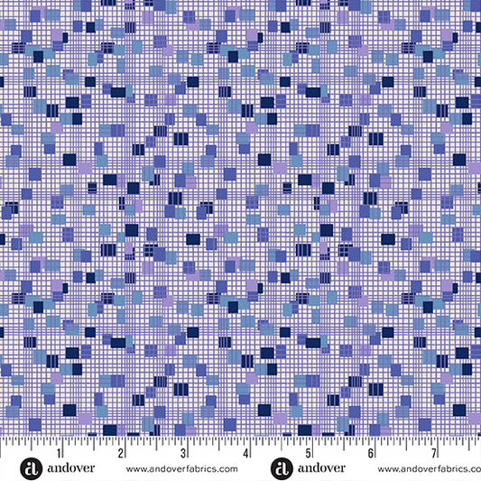 Mystic Meadow Blue Grid
