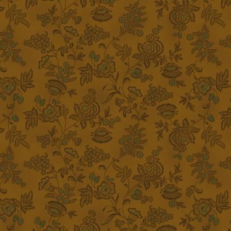 Scraps of Kindness Chestnut Vintage Wallpaper