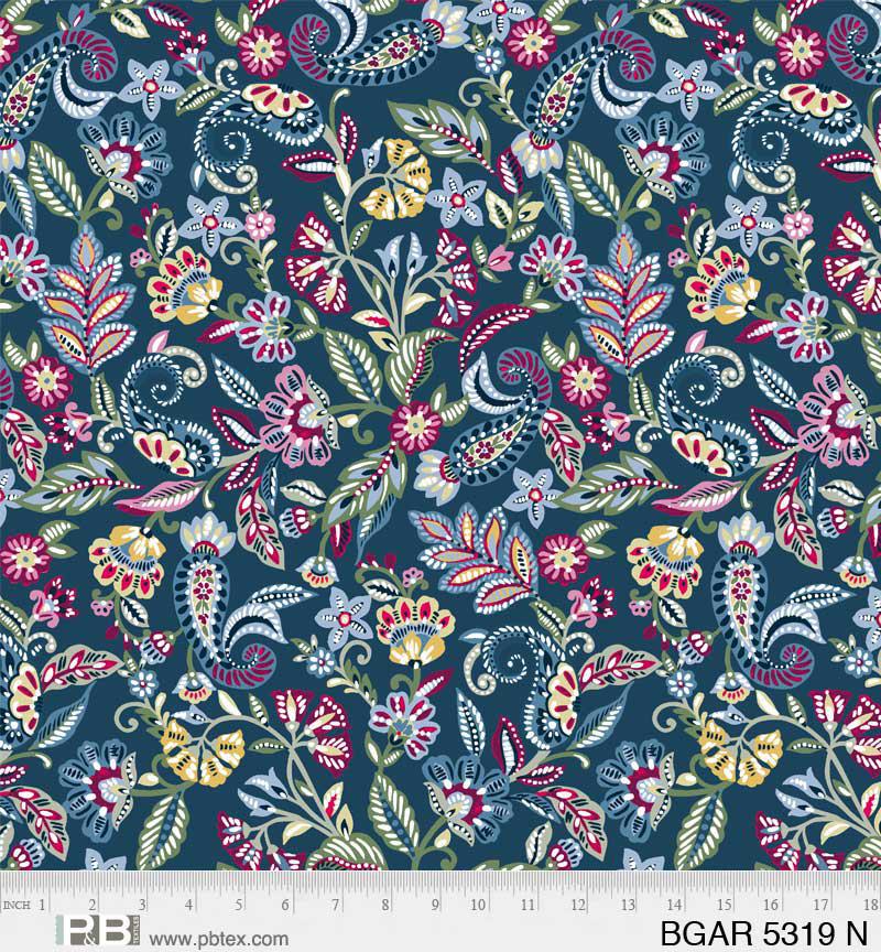 Bohemian Garden Navy Paisley