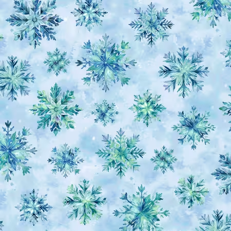 Beyond the Pines Medium Blue Snowflakes